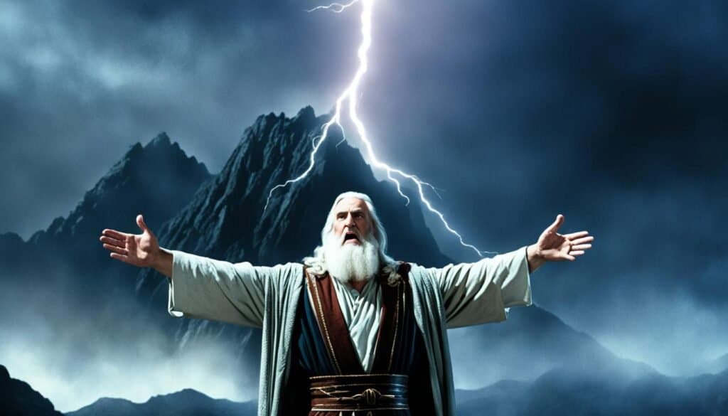 Moses receiving God's laws