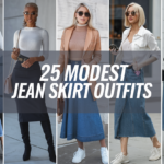 Modest Jean Skirt Outfits