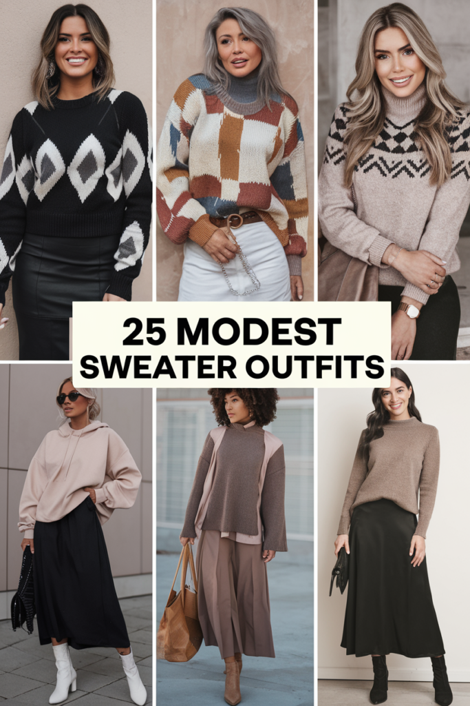 modest sweater outfits