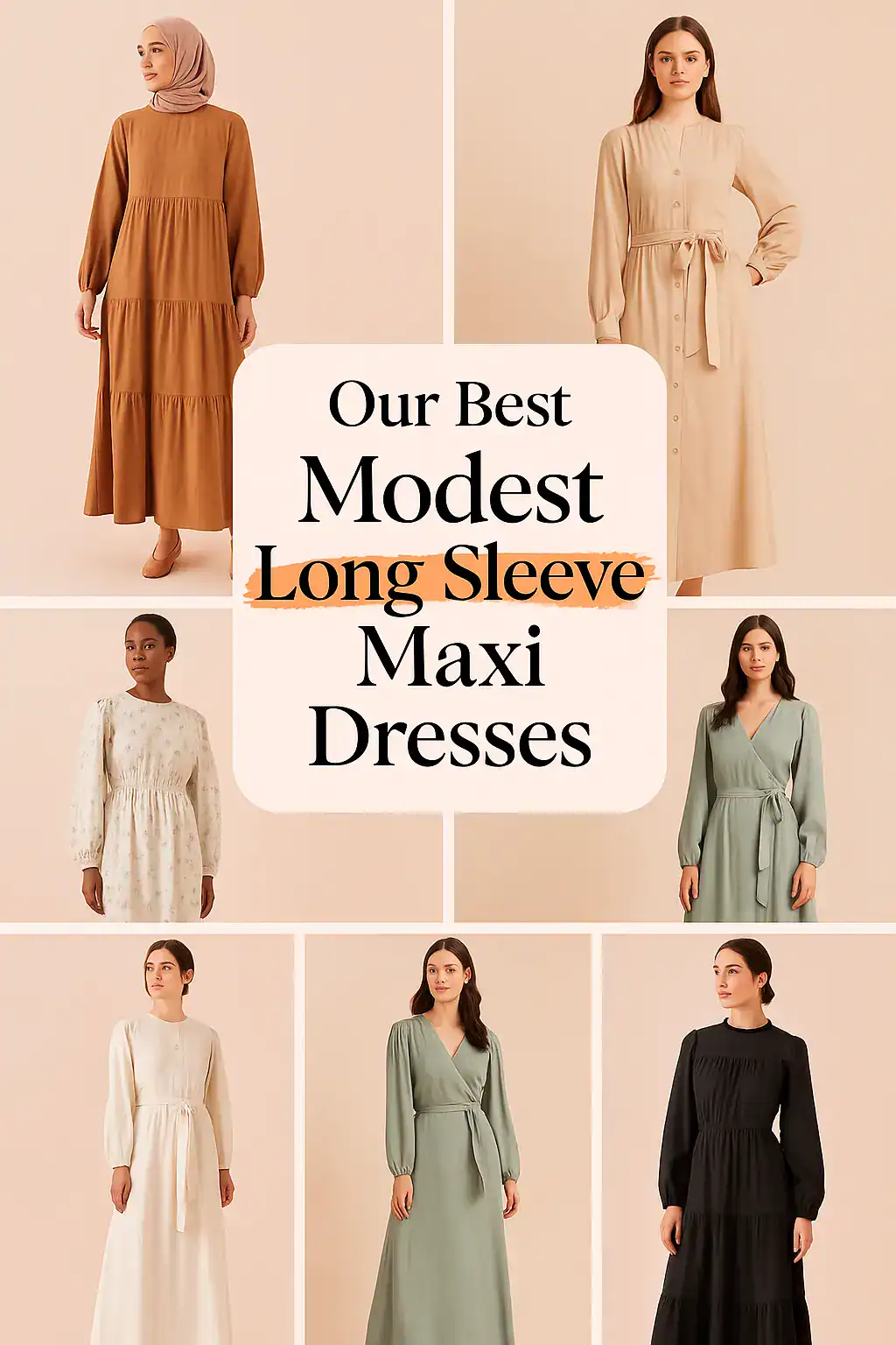 Modest Long Sleeve Maxi Dresses
