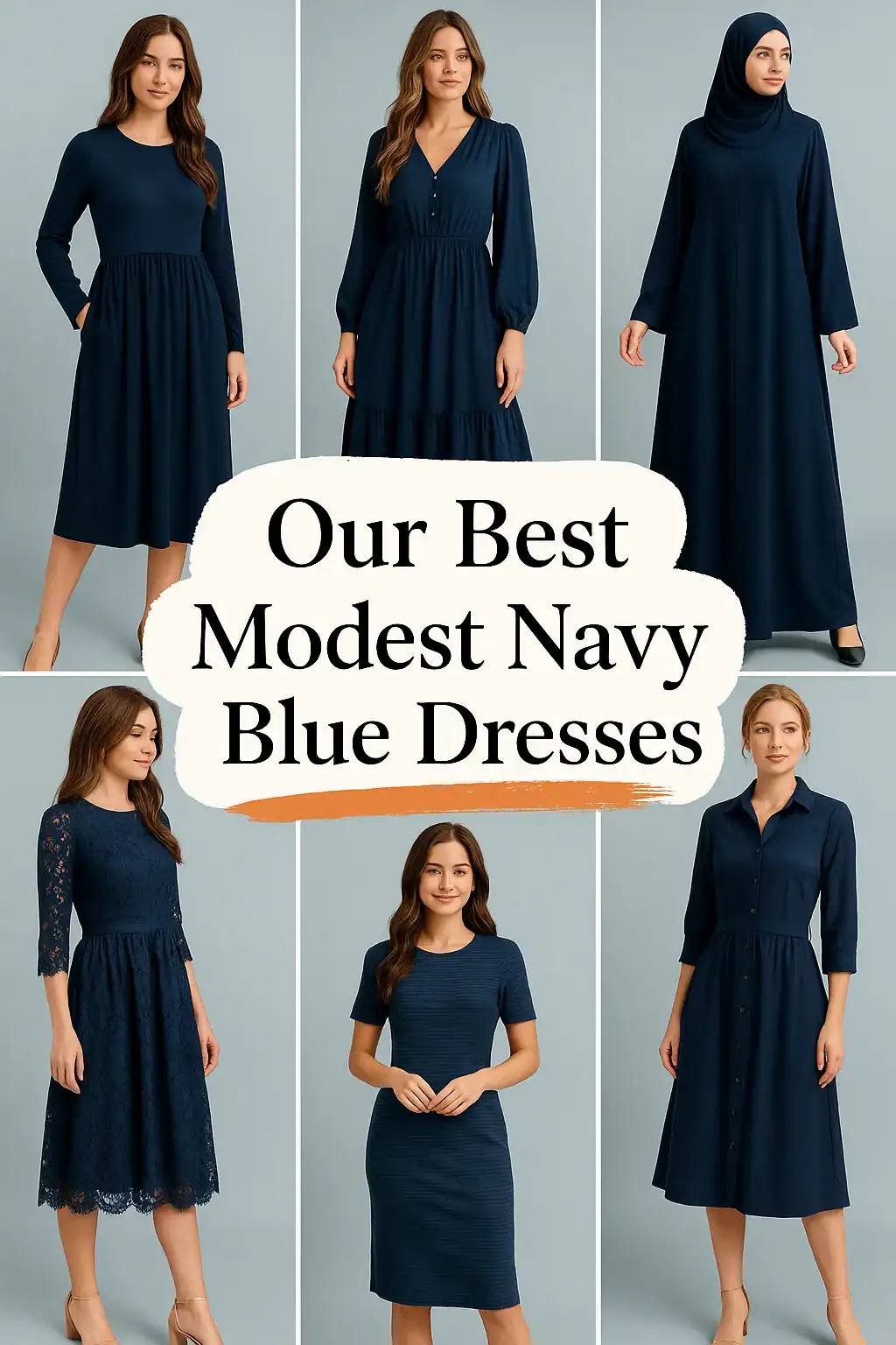 Modest Navy Blue Dresses