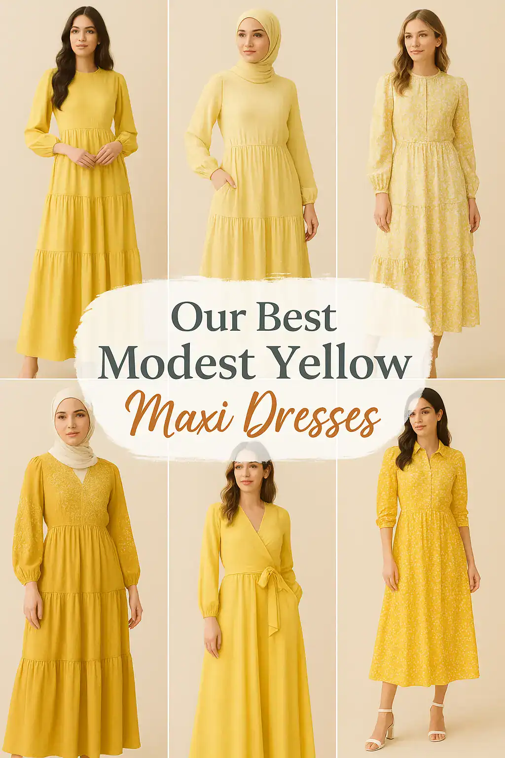 Modest Yellow Maxi Dresses