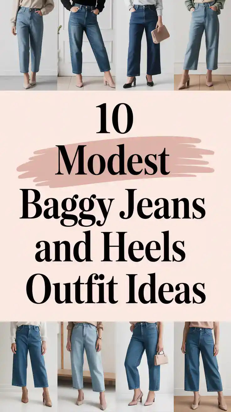Baggy Jeans and Heels Outfit