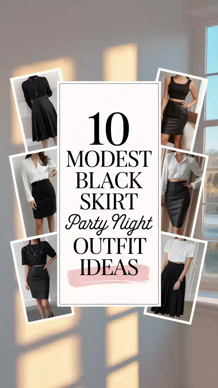 Black Skirt Party Night Outfit