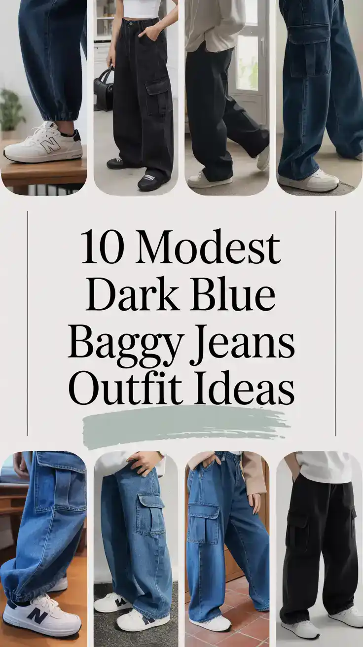 Dark Blue Baggy Jeans Outfit