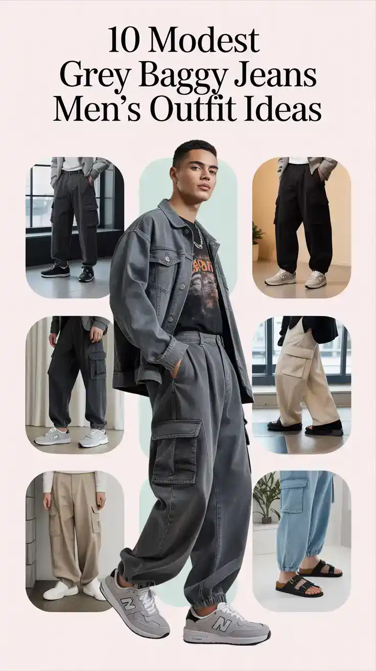 Grey Baggy Jeans Men’s Outfit