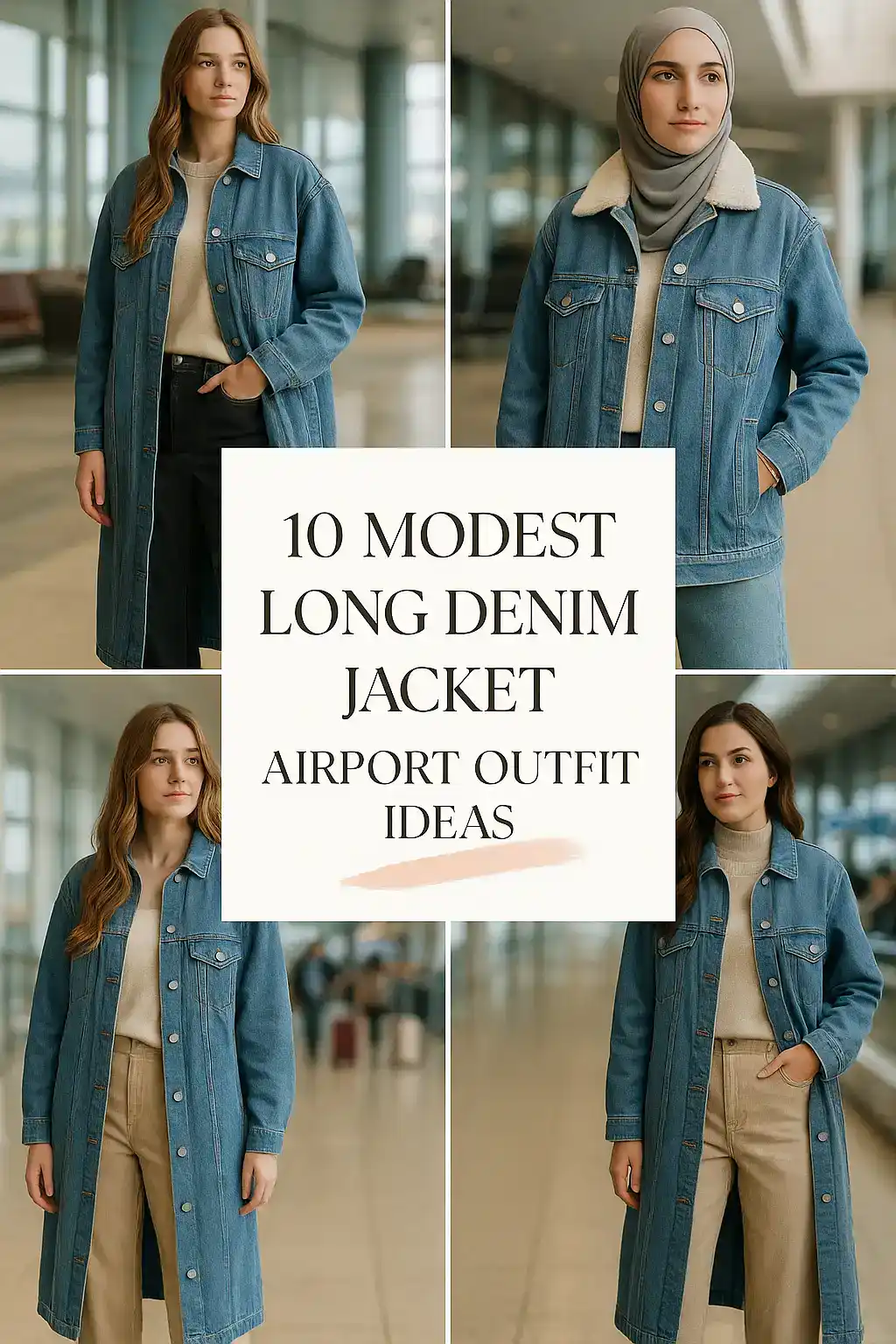 Long Denim Jacket Airport Outfit