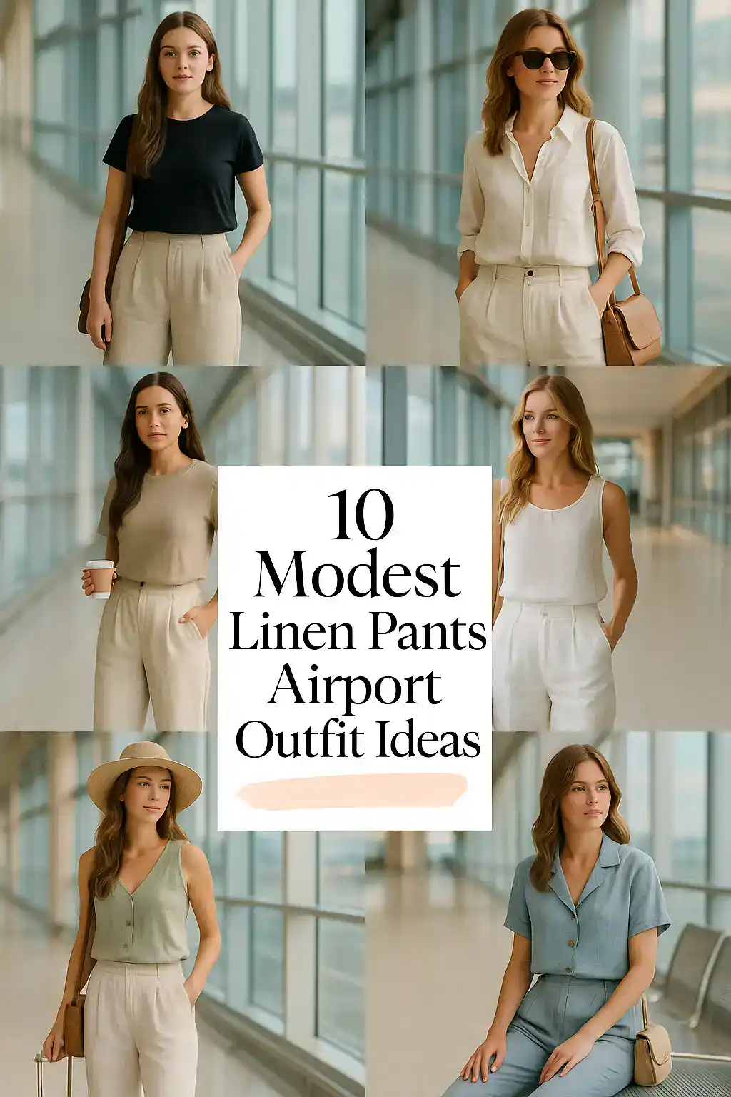 Modest Linen Pants Airport Outfit