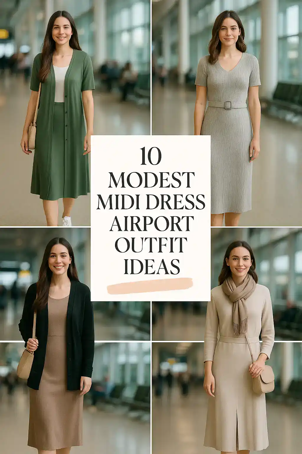 Modest Midi Dress Airport Outfit