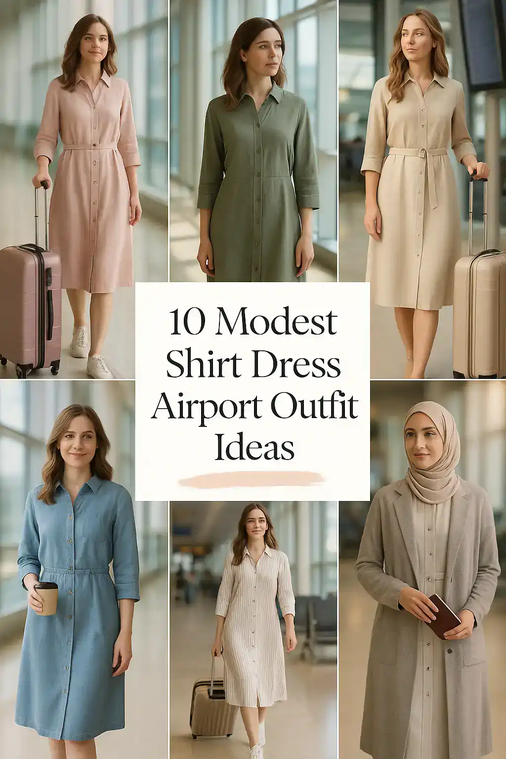 Modest Shirt Dress Airport Outfit