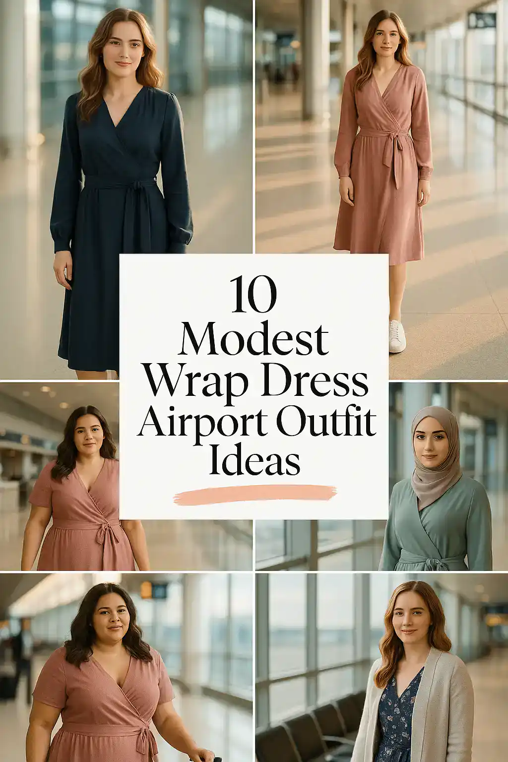 Modest Wrap Dress Airport Outfit