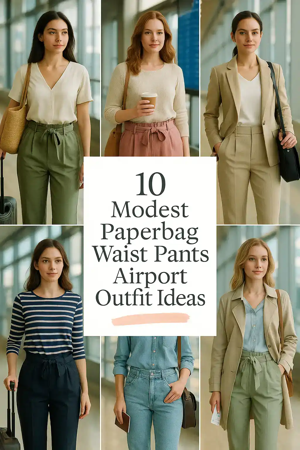 Paperbag Waist Pants Airport Outfit