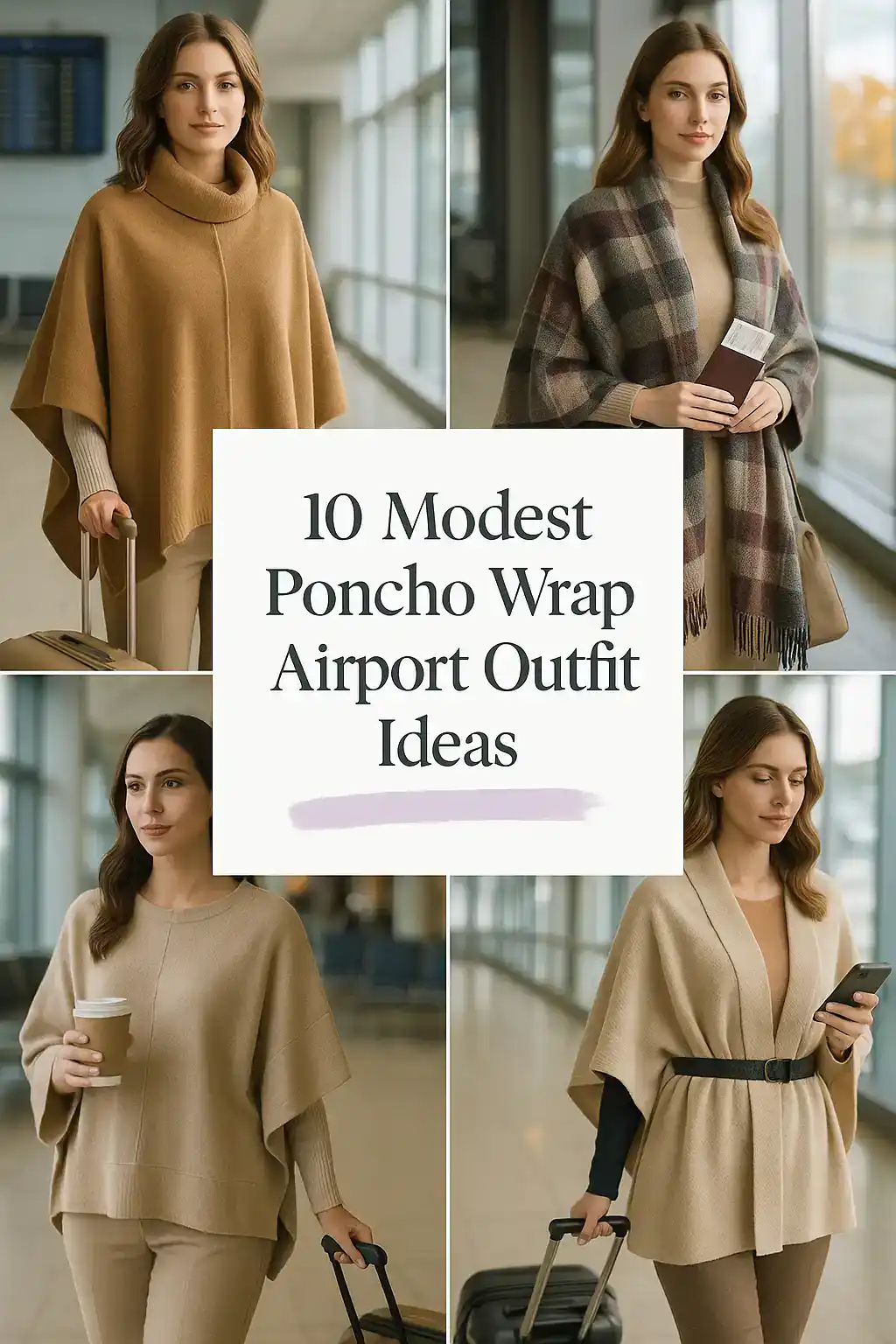 Poncho Wrap Airport Outfit