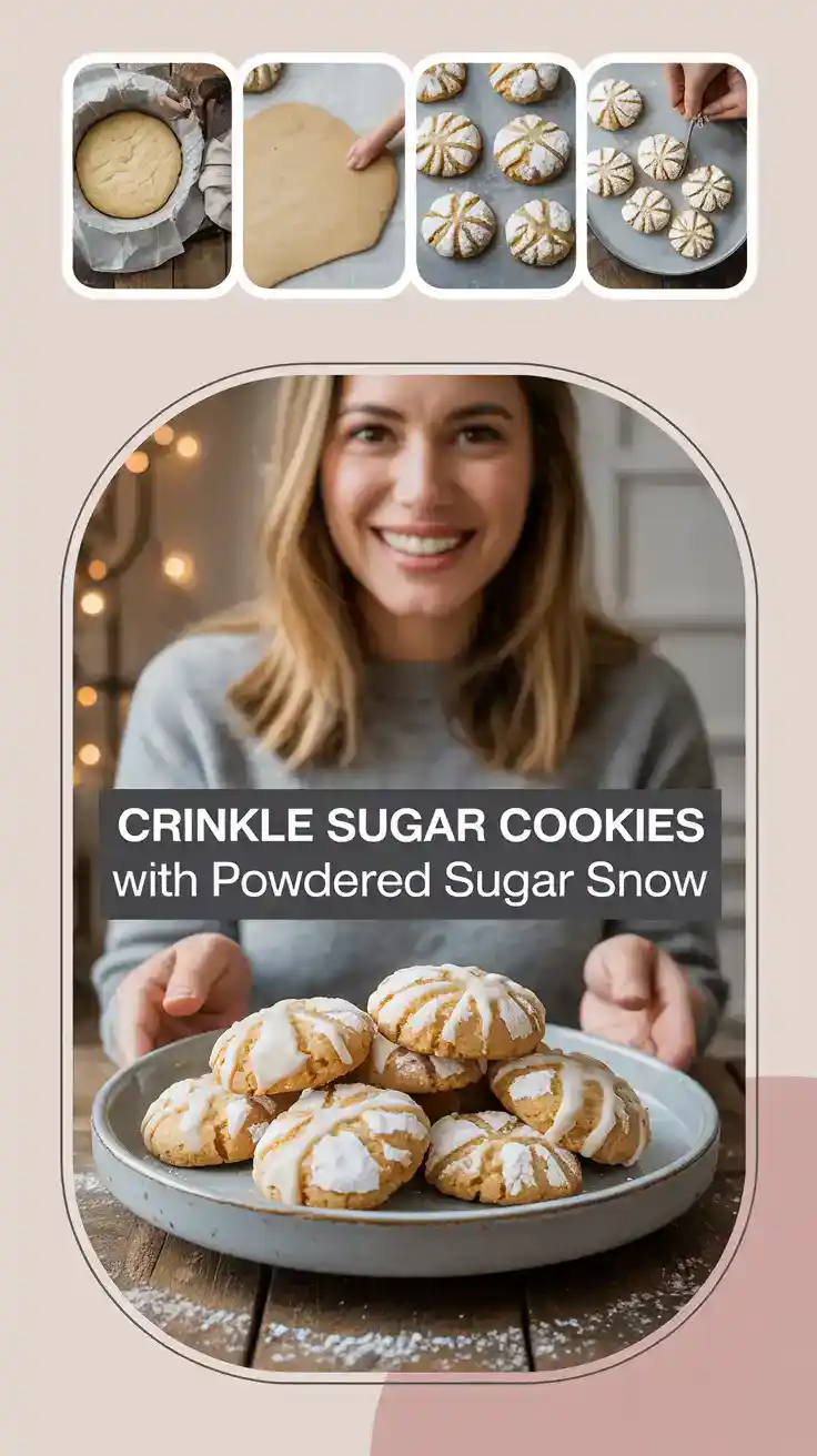 Crinkle Sugar Cookies With Powdered Sugar