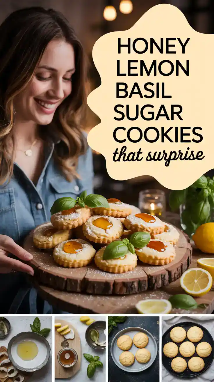 Honey Lemon Basil Sugar Cookies