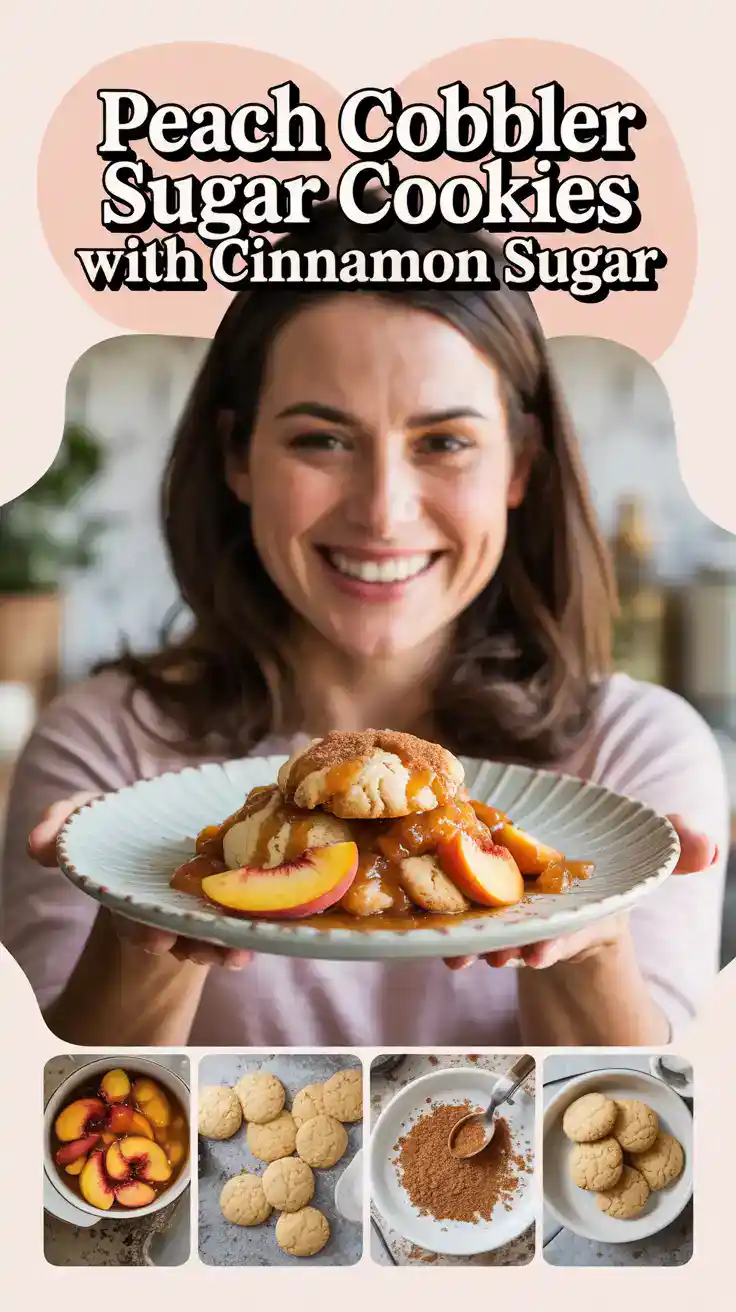 Peach Cobbler Sugar Cookies With Cinnamon Sugar