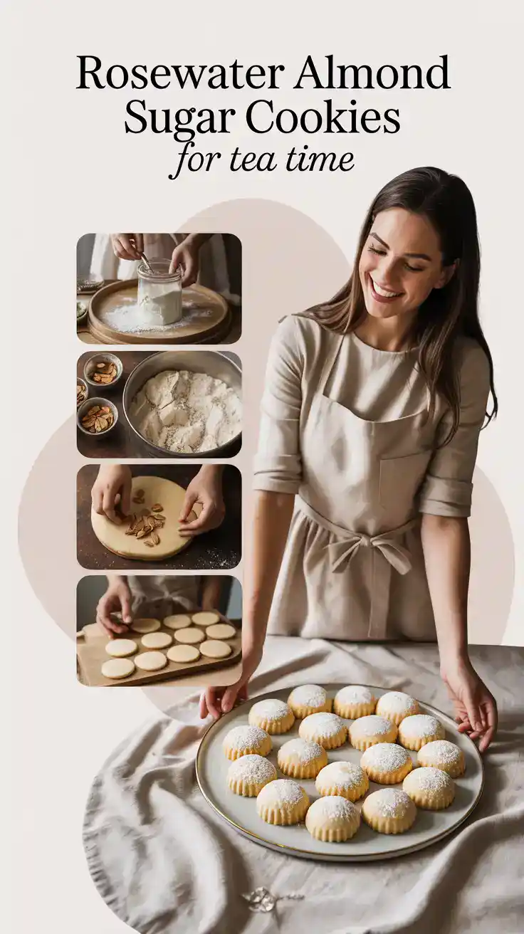 Rosewater Almond Sugar Cookies For Tea Time