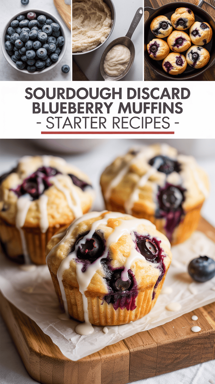 Sourdough Discard Blueberry Muffins